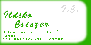 ildiko csiszer business card